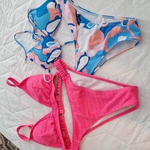 2 Triangle top, hi-cut cheeky bikinis, New